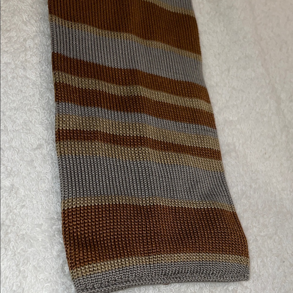 Altea Tie - used Brown and Gray Striped Tie